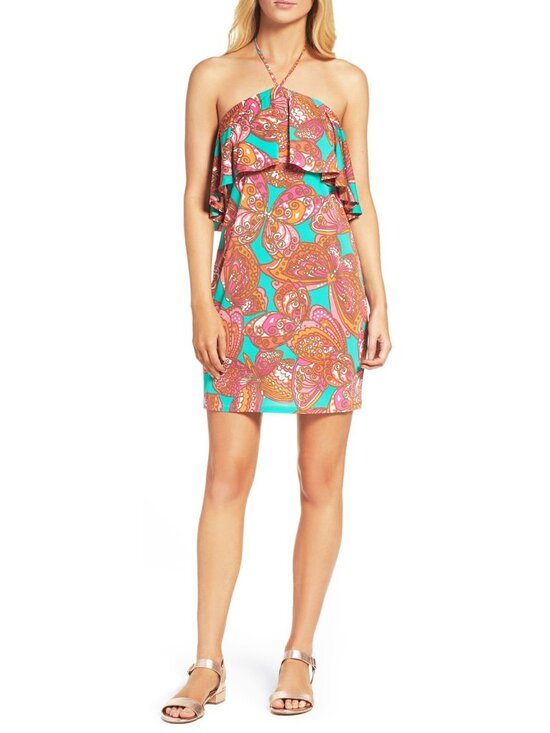 Trina Turk Dresses & Skirts - Trina Turk Women’s Dress Parocela Sleeveless Ruffled Sheath Outfit Size XL NEW